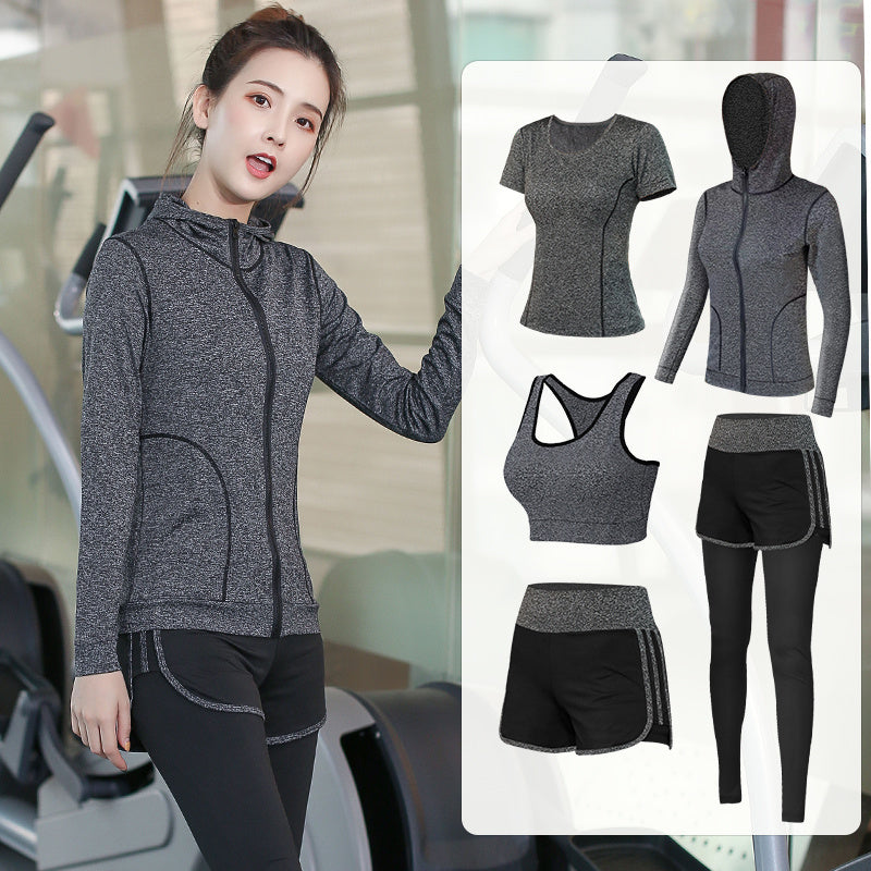 Thin gym yoga clothing Grey Short sleeve