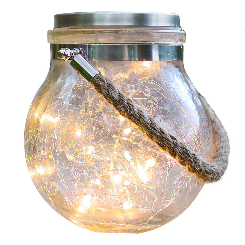 Crack ball glass jar light Warm White