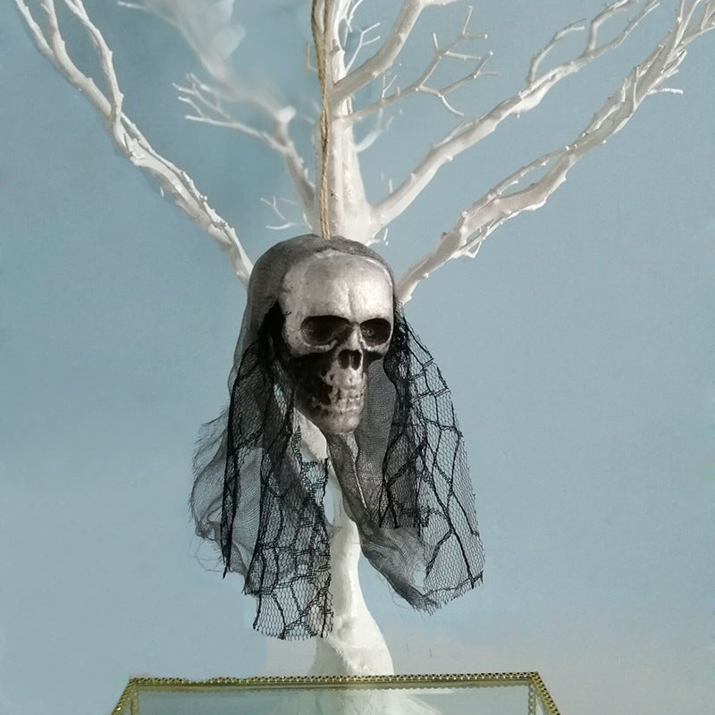 Halloween Skull Hanging Decor Grey