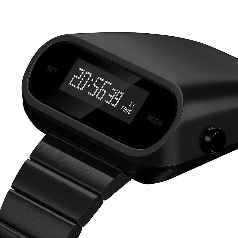 Simple Fashion Multifunction Electronic Watch Black Crude Steel