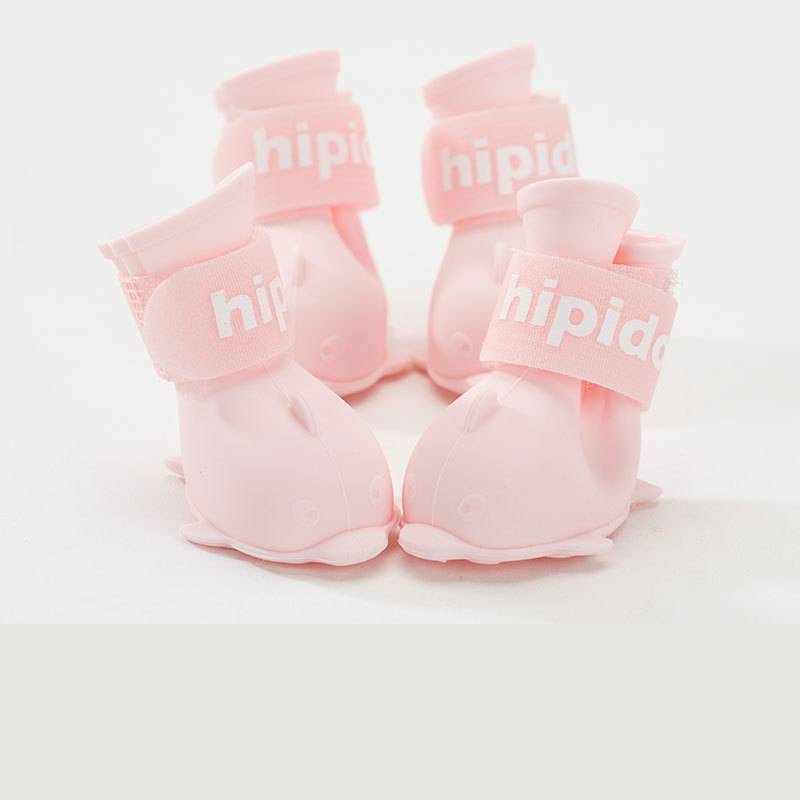 Cartoon pet waterproof rain boots Pink