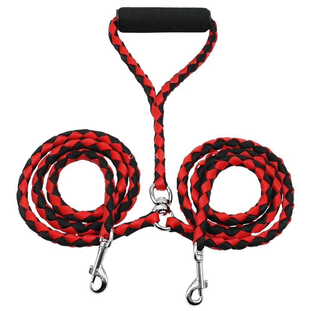 Braided PP round rope dog leash dog leash Red 1.4 meters