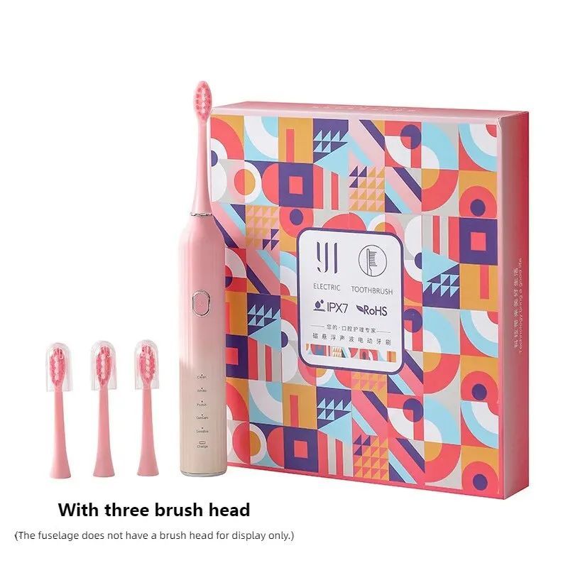 New Electric Toothbrush IPX7 Waterproof Smart Brush Ultrasonic Whitening Teeth Tooth Brush For Toothbrushes 120-day Pink