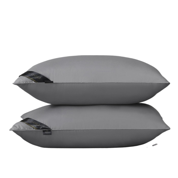Hilton Hotel Feather Velvet High Rebound Pillow Pillow Core Household Adult Single Neck Pillow Fiber Pillow Core One-sided smooth gray bilateral high pillow weighs about 950G