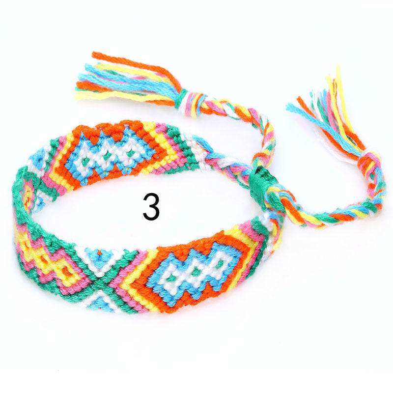 Nepal Ethnic Style Woven Rainbow Bracelet Style 3