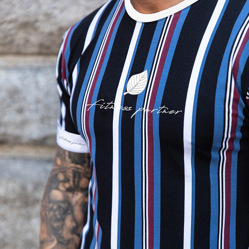 Casual fitness t-shirt men Black and white
