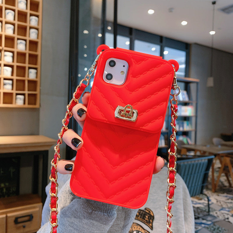 Card wallet mobile phone case Red