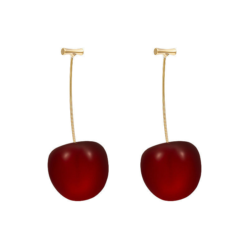 Red Cherry Fruit Acrylic Design Earrings