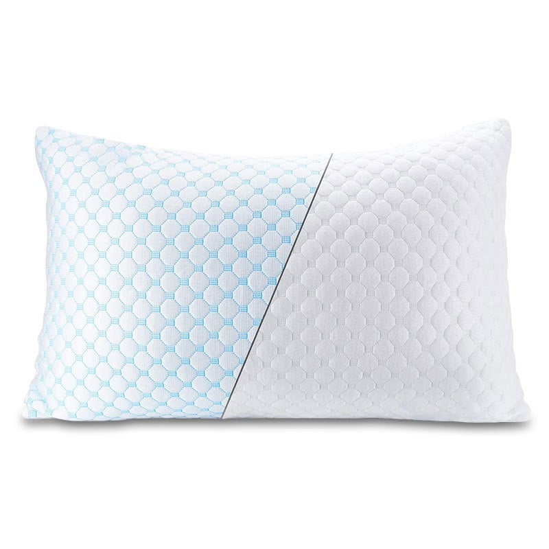 Cross-border in stock Broken Sponge Memory Pillow Broken Sponge Slow Recall Pillow Broken Sponge Ice Silk Pillow Broken Sponge Particle Pillow blue and white match 51*92
