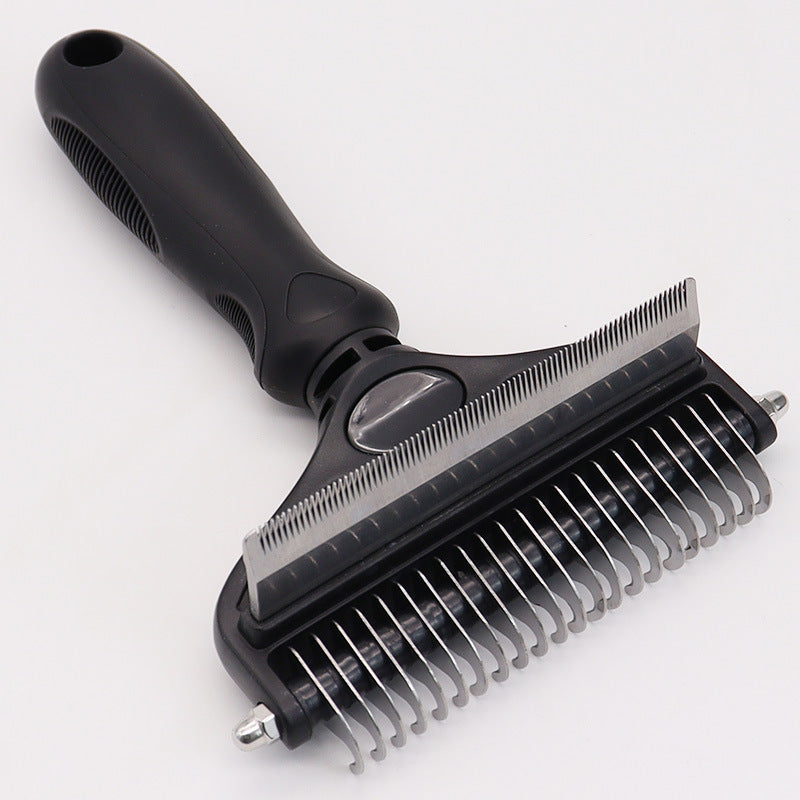 Pet Hair Unknotting Comb Thin Comb Two-in-one Beauty Products Black