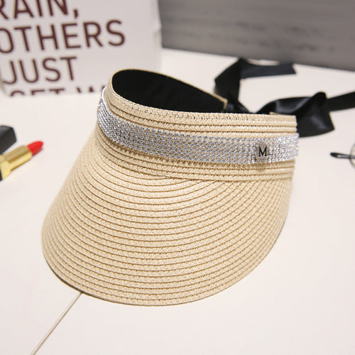 Straw top sun hat Beige Adjustable