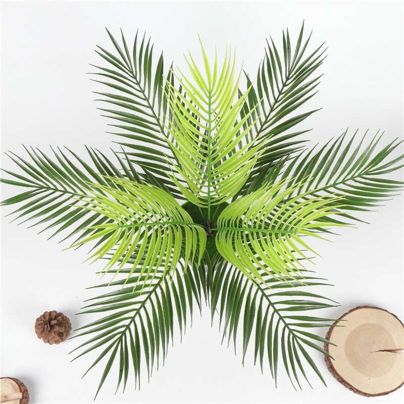 Palm tree leaf plant simulation plastic green plant 9 heads