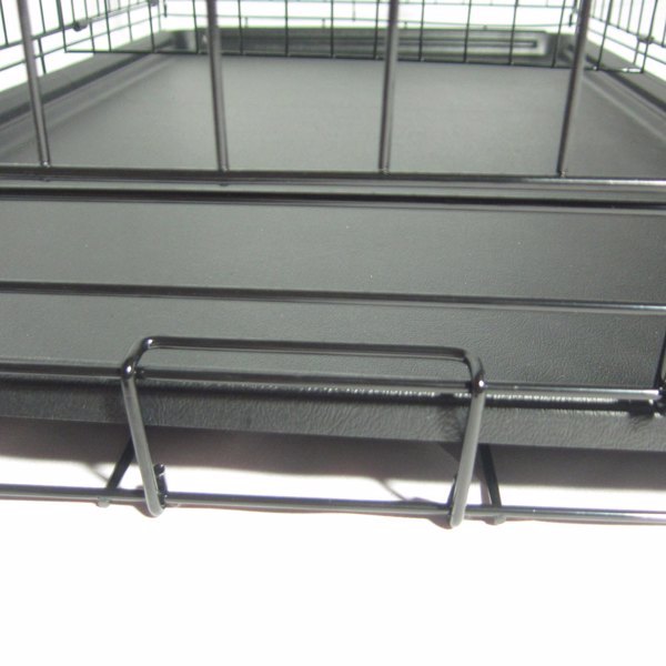 42 Inch Iron Foldable With Divider Plastic Tray Black Dog And Cat Cage
