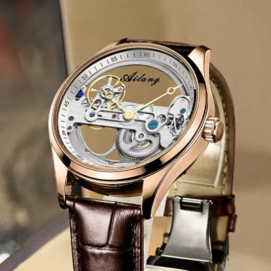 Automatic Mechanical Watch Creative Hollow Male Watch Generation Silicone Band Watch D