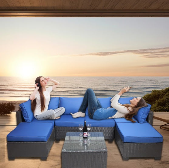 Outdoor Sofa Patio Furniture Black navy