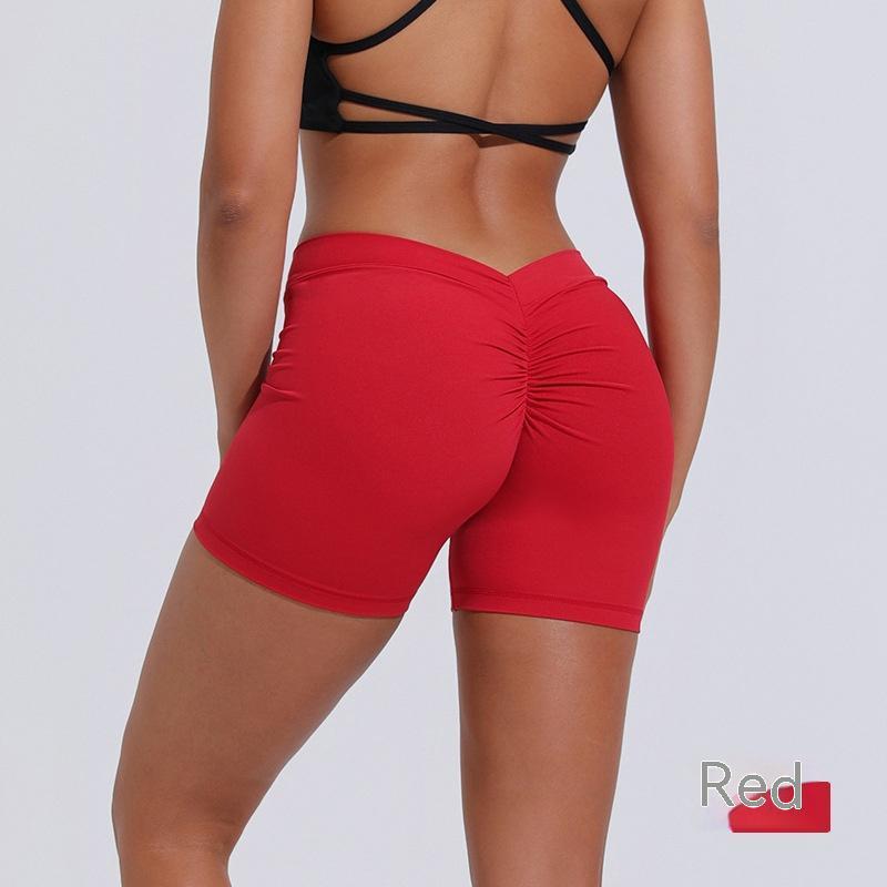 Women's Nylon Tight Shorts Training Sports Running Red