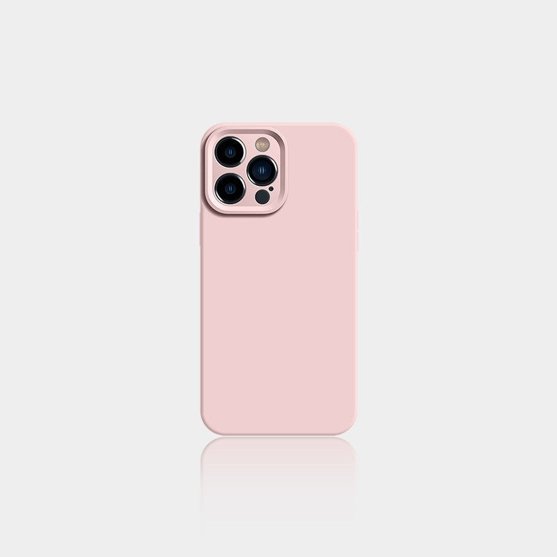 Liquid Silicone Solid Color Full Package Phone Case Greypink