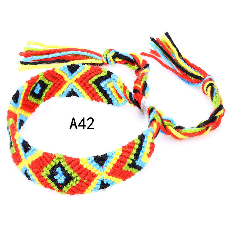 Nepal Ethnic Style Woven Rainbow Bracelet A42