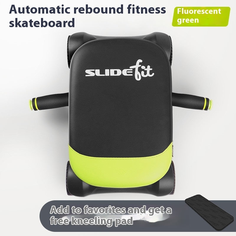 Four-wheel Automatic Rebound Abdominal Wheel Home Fitness Equipment Fluorescent Green