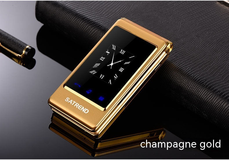 Dual Screen Flip A15 Touch Screen Function Elderly Phone Gold