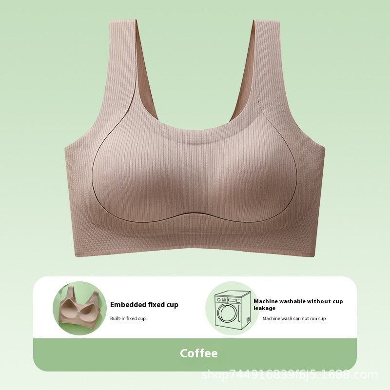 Fixed Cup Seamless Underwear For Women Coffee