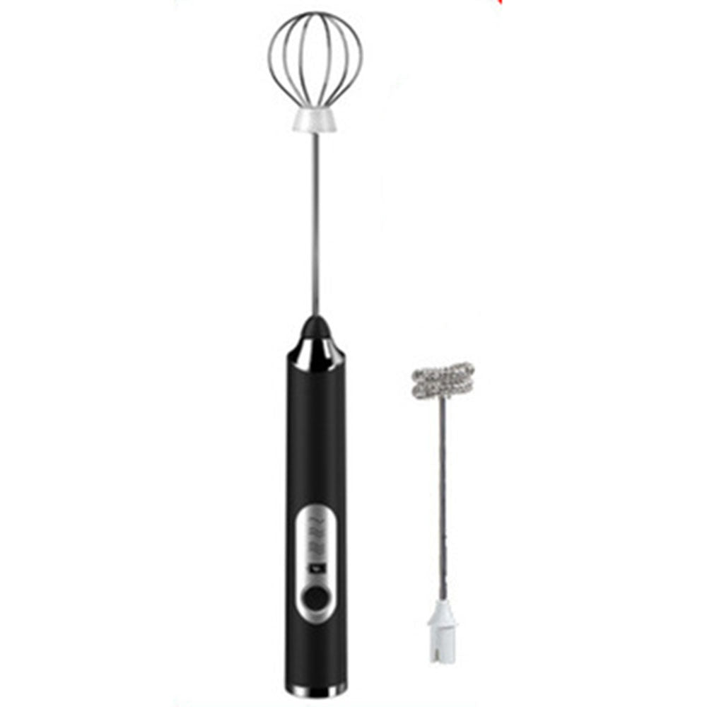 Milk Maker Coffee Stirrer Electric Whisk Eggs Black Upgrade double USB