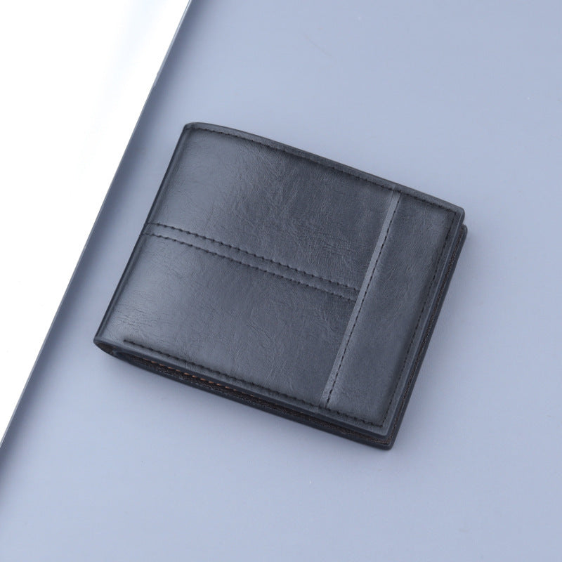 New Men's Short Clip Multifunctional Coin Purse 13848 Black