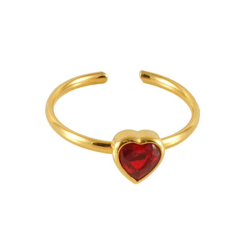 European And American New Stainless Steel Stylish Colored Diamond Ring