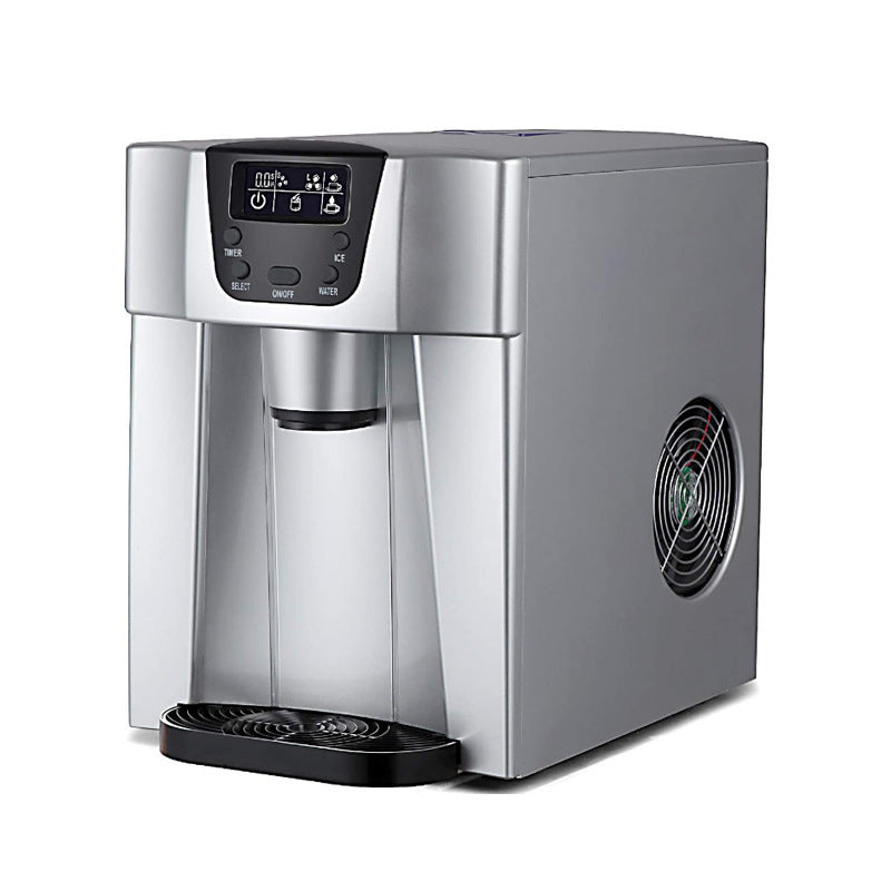 Ice Maker Household Small Mini Commercial Automatic Multi-function Water Dispenser Desktop Ice-dropping Ice Maker Silver Grey