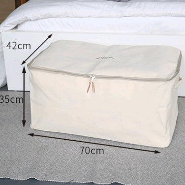 Thick canvas storage box clothes finishing storage bag with cover zipper quilt storage bag Oversized
