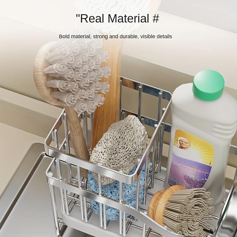 Kitchen Household Wall-mounted Multifunctional Multi-layer Carbon Steel Cleaning Supplies Rack