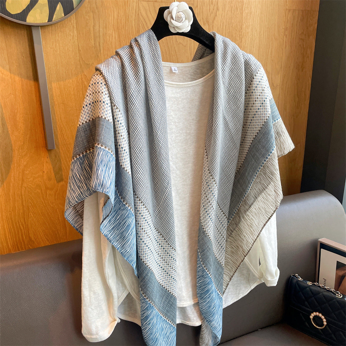 Sunscreen Large Kerchief Thin Silk Scarf Air-conditioned Room Outer Shawl MZF011 130X130cm