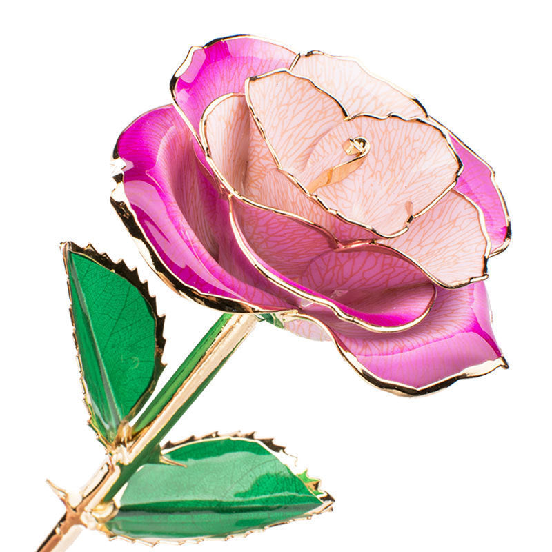 24K Gold-plated Rose Flower With A Gift Box Valentine's Day Gift Two color gradient