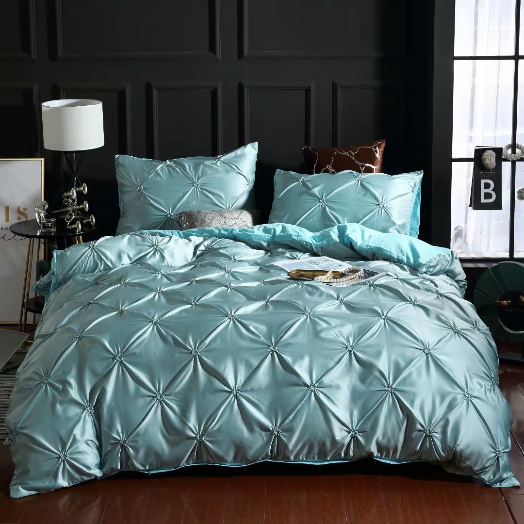 3 sets of double imitation silk Water blue