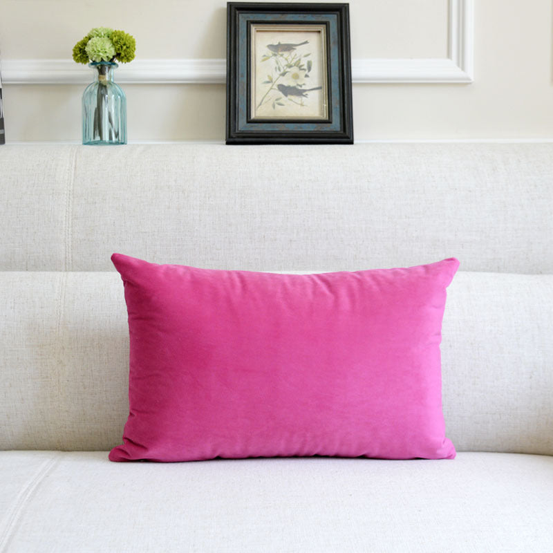 Sofa Velvet Throw Pillow Rose Red 30x50cm