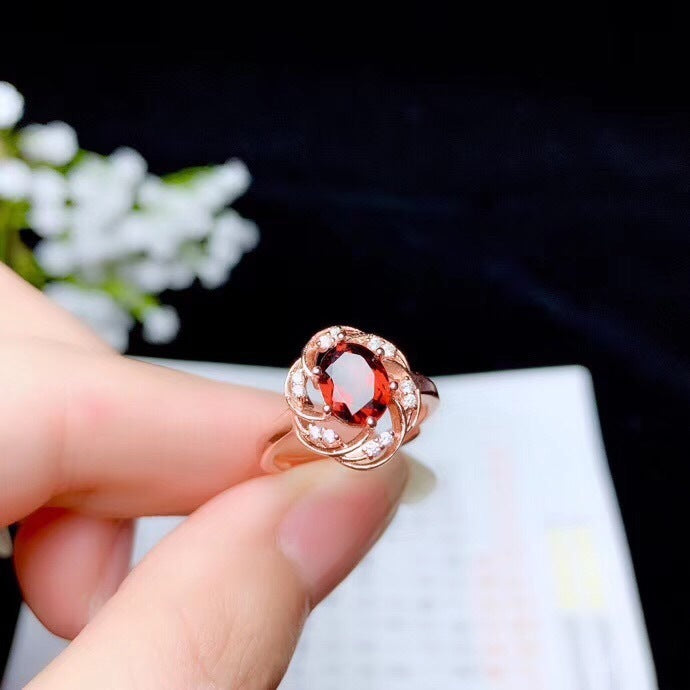 Ring Necklace Ear Stud Luxury Colored Gems Suit
