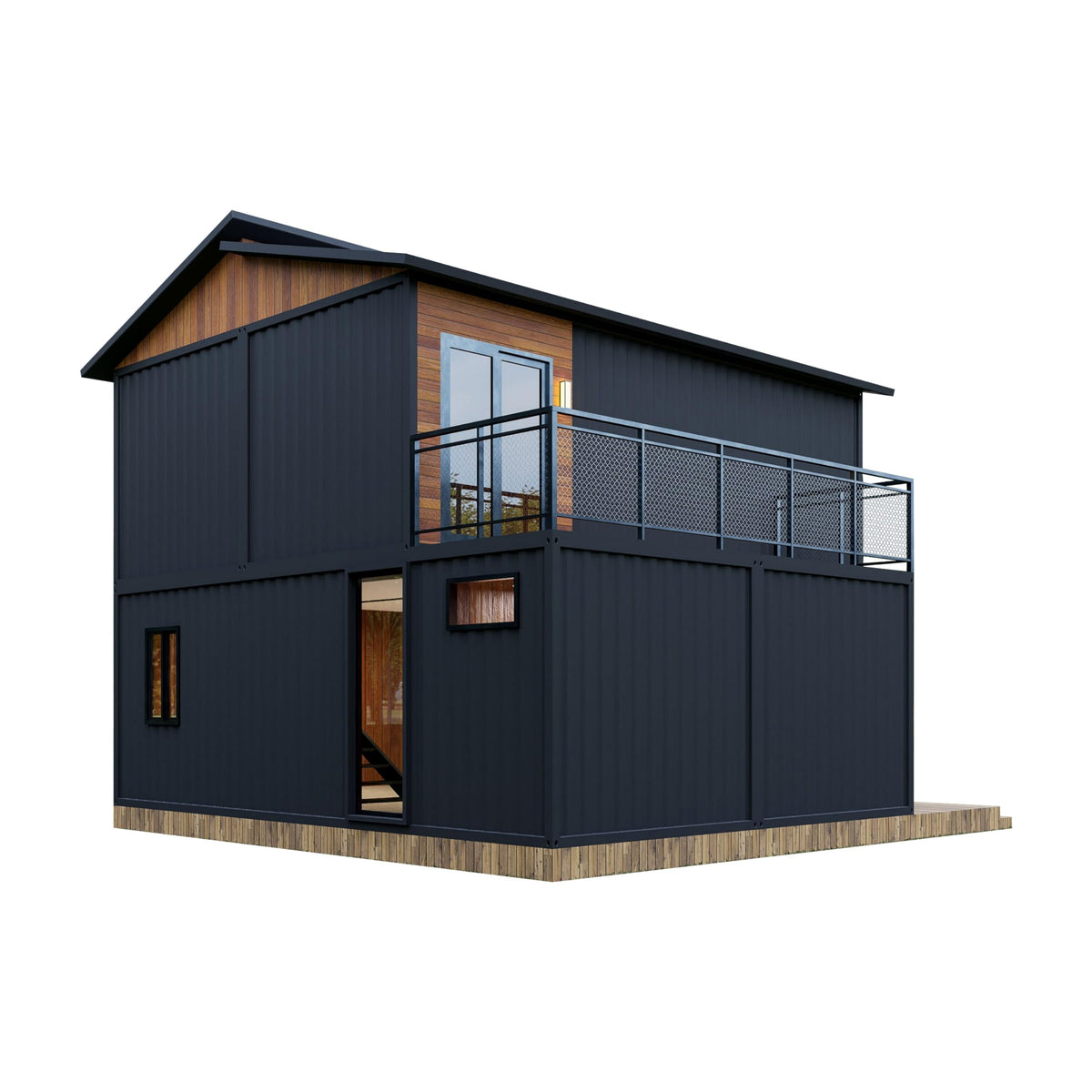 Barn Homes Flat Pack Double Story House - Foldable Tiny Home, 20ft & 40ft, Mobile & Modular