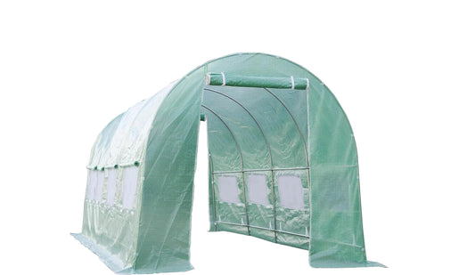 TGEHAP Greenhouse Replacement Cover for 20 x 10 x 7ft Portable Greenhouse, Large Walk-in Green Hot Garden House Top Tarp 2 Zippered Doors & 6 Roll-up Windows (Frame Does NOT Included) (20' x 10' x 7')