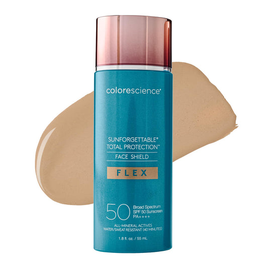 Colorescience Total Protection Face Shield Flex SPF 50, Zinc Oxide Formula, Medium, 1.8 fl. oz.
