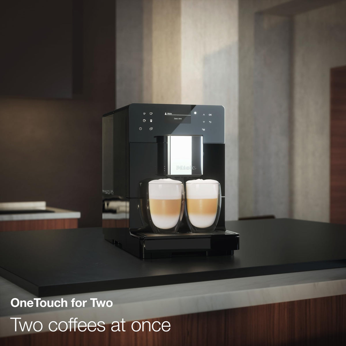 Miele CM 5310 Silence Automatic Coffee Maker - With OneTouch for Two, AromaticSystem, coffee pot, cleaning programs and more, in Obsidian Black