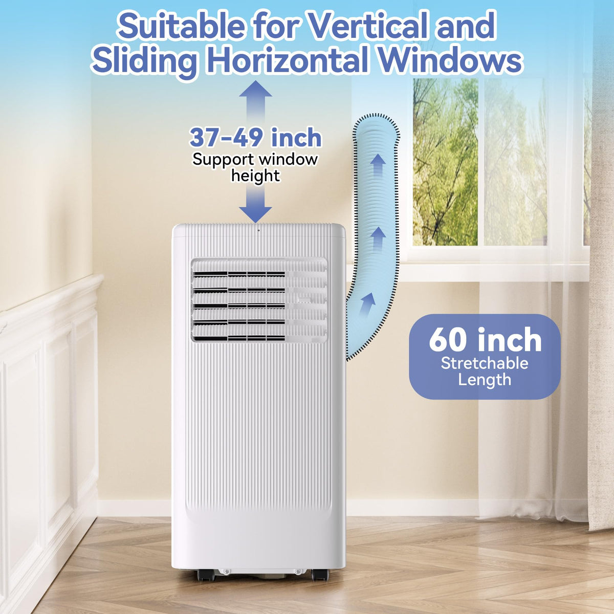 GarveeHome 10,000 BTU Portable Air Conditioners,3-In-1 Free Standing Cooling AC,Evaporative Air Cooler,3 IN 1 Portable AC Unit with Remote Control/LED Display/24Hrs Timer/Window Installation Kit