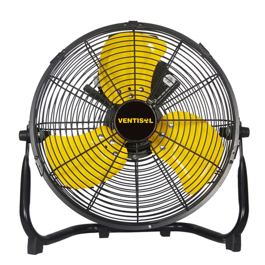VENTISOL 12 Inch 1800 CFM High Velocity Heavy Duty Floor Fan with 3 Powerful Speeds,Portable Metal Fan,180°Tilting Quiet Shop Fan for Commercial, Residential, Gym, Home Use- ETL Listed, Black