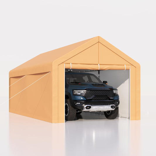 HERA'S HOUSE 10x20 Ft Heavy Duty Canopy Carport, Outdoor Portable Garage Party Tent with Removable Sidewalls & Doors, Waterproof & UV Protected,All Weather use for Car,Motorcycle
