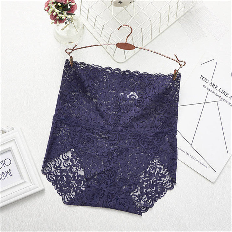 Women Sexy Lace Underwear Dark Blue
