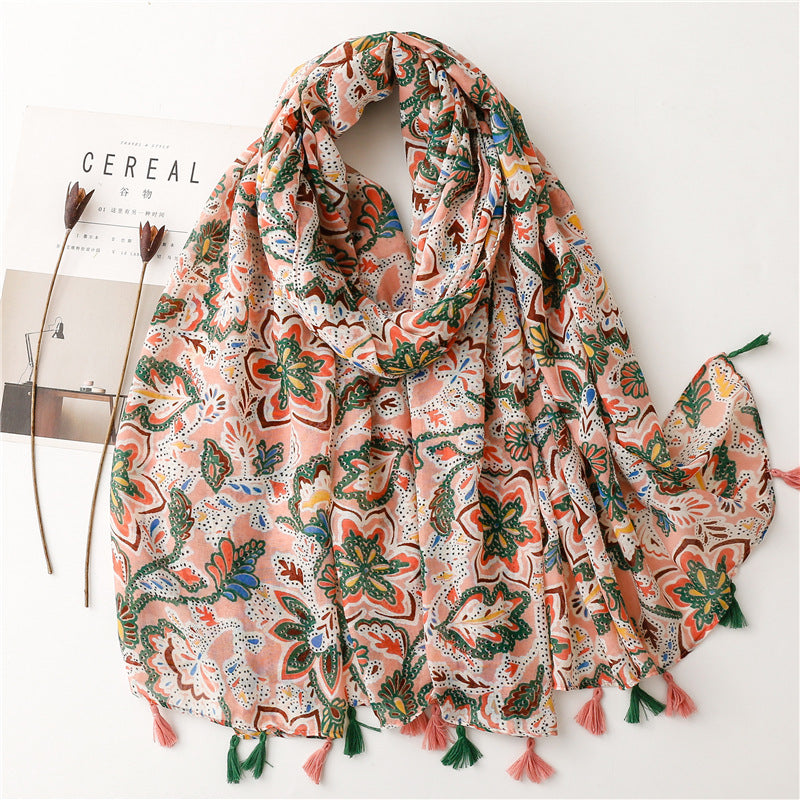 Creative Chinese Style Cotton And Linen Scarf SL2302002 180X88CM