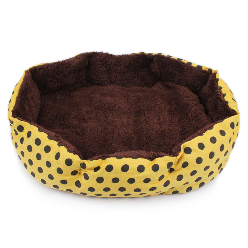 Soft Fleece Pet Warm Bed Yellow 35X30cm