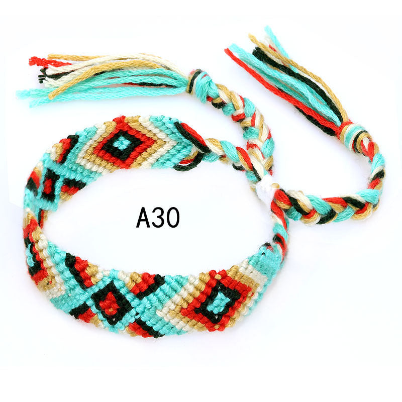Nepal Ethnic Style Woven Rainbow Bracelet A30