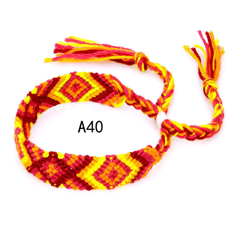 Nepal Ethnic Style Woven Rainbow Bracelet A40