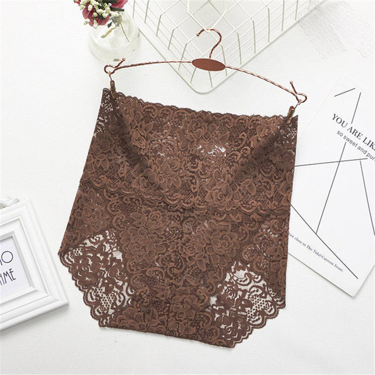 Women Sexy Lace Underwear Coffee