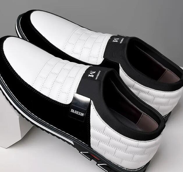 Large Size Leather Shoes Men New Casual Leather Shoes Men White